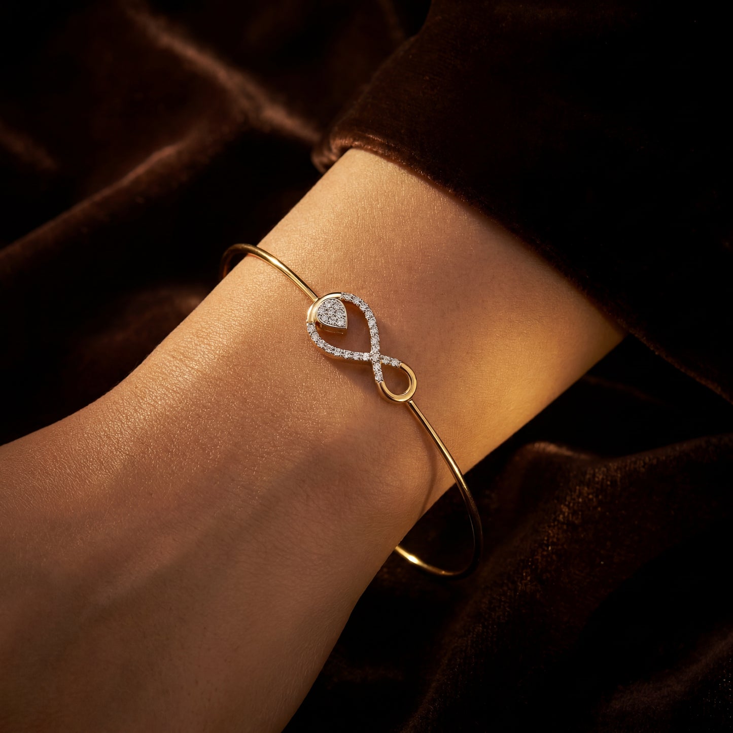 Infinity Teardrop Diamond Bangle