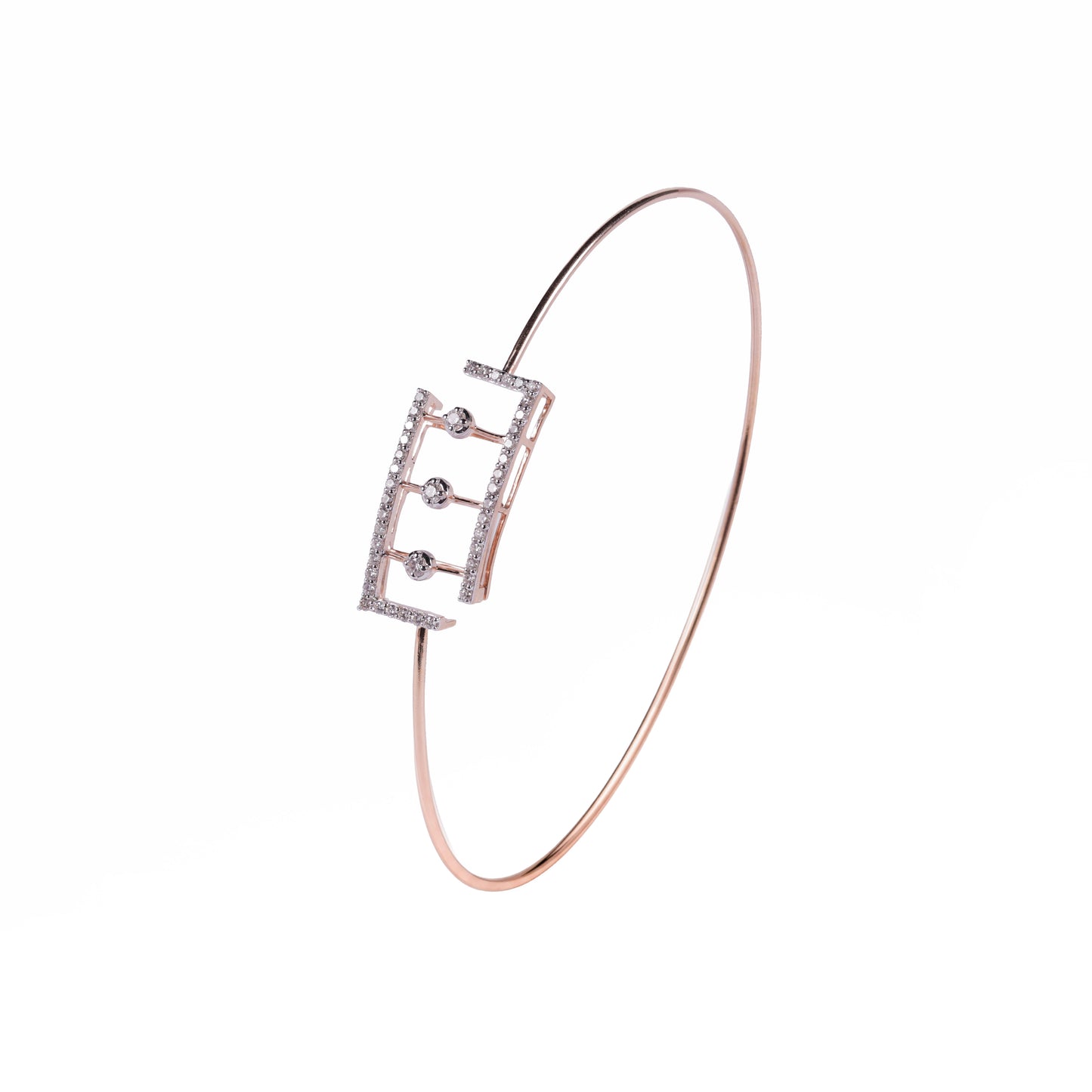 Block Pave Diamond Bangle