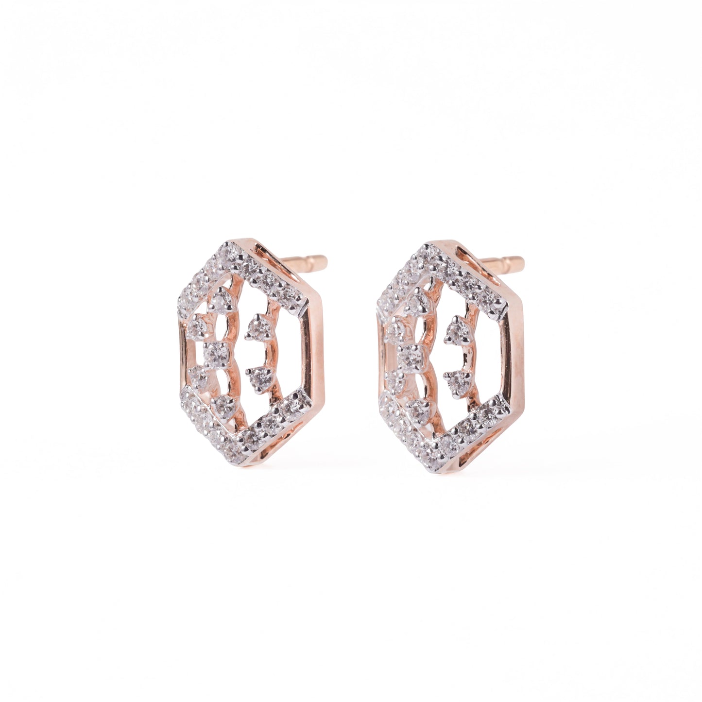 Hexagon Frame Drop Earrings