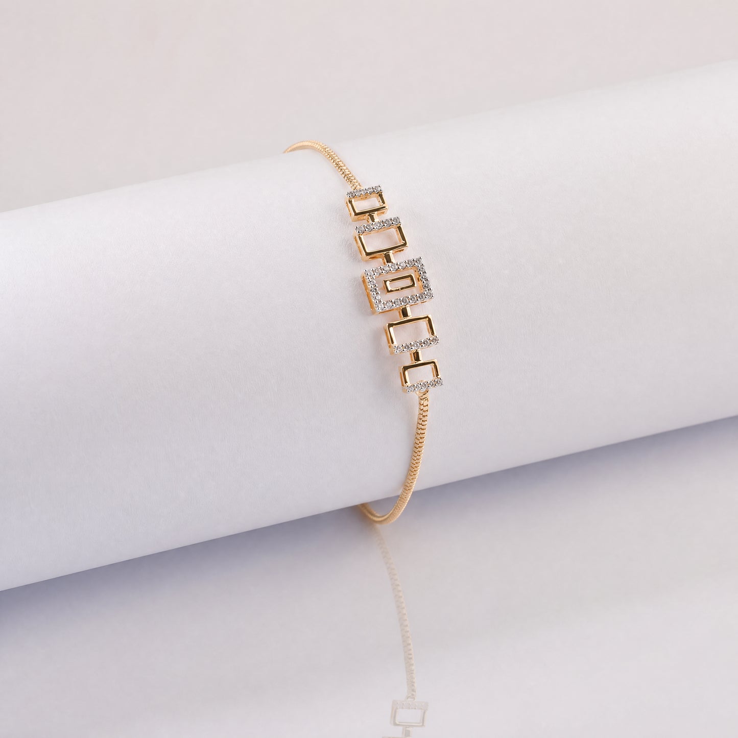 Rectangular Link Diamond Bracelet