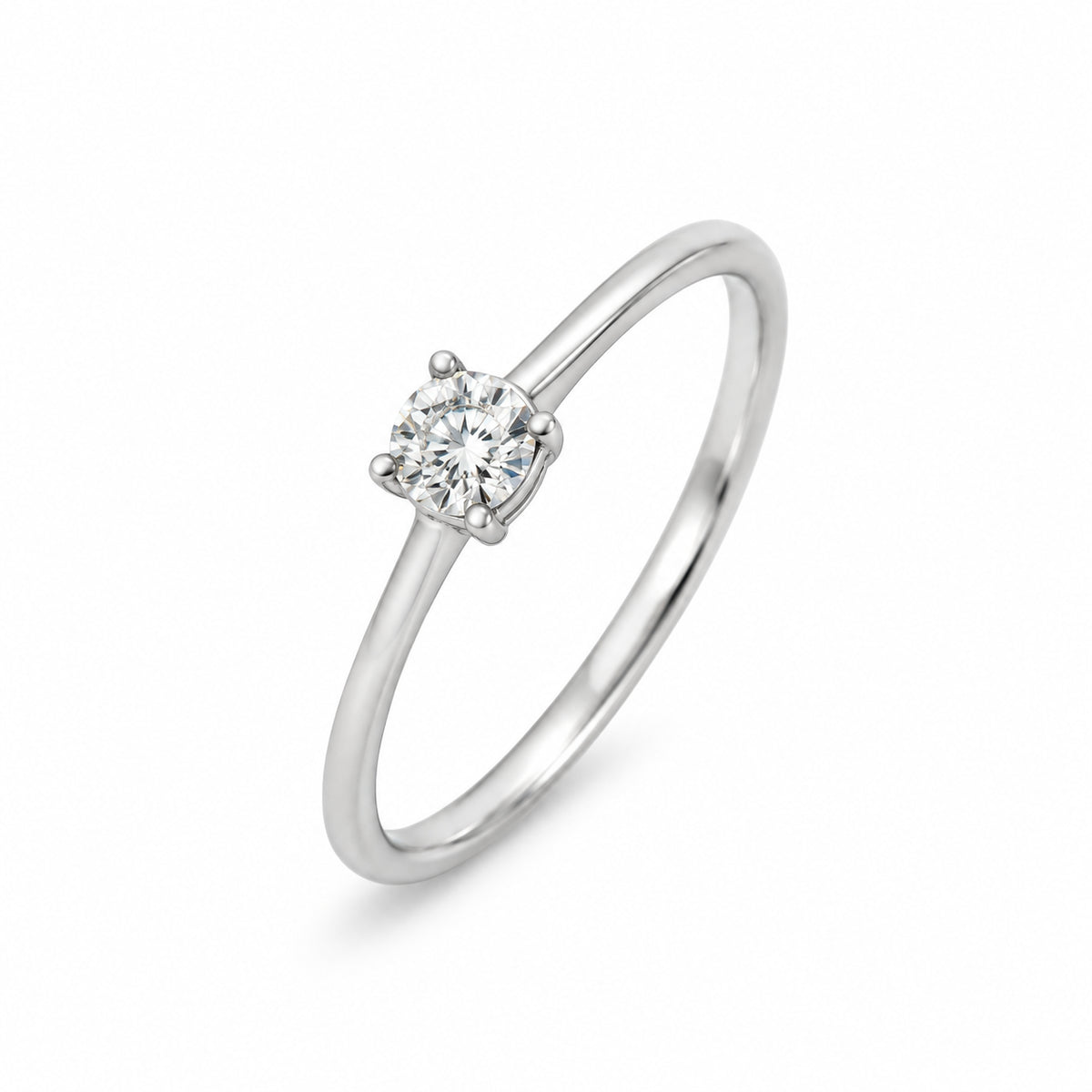 White Gold Solitaire Frame Ring