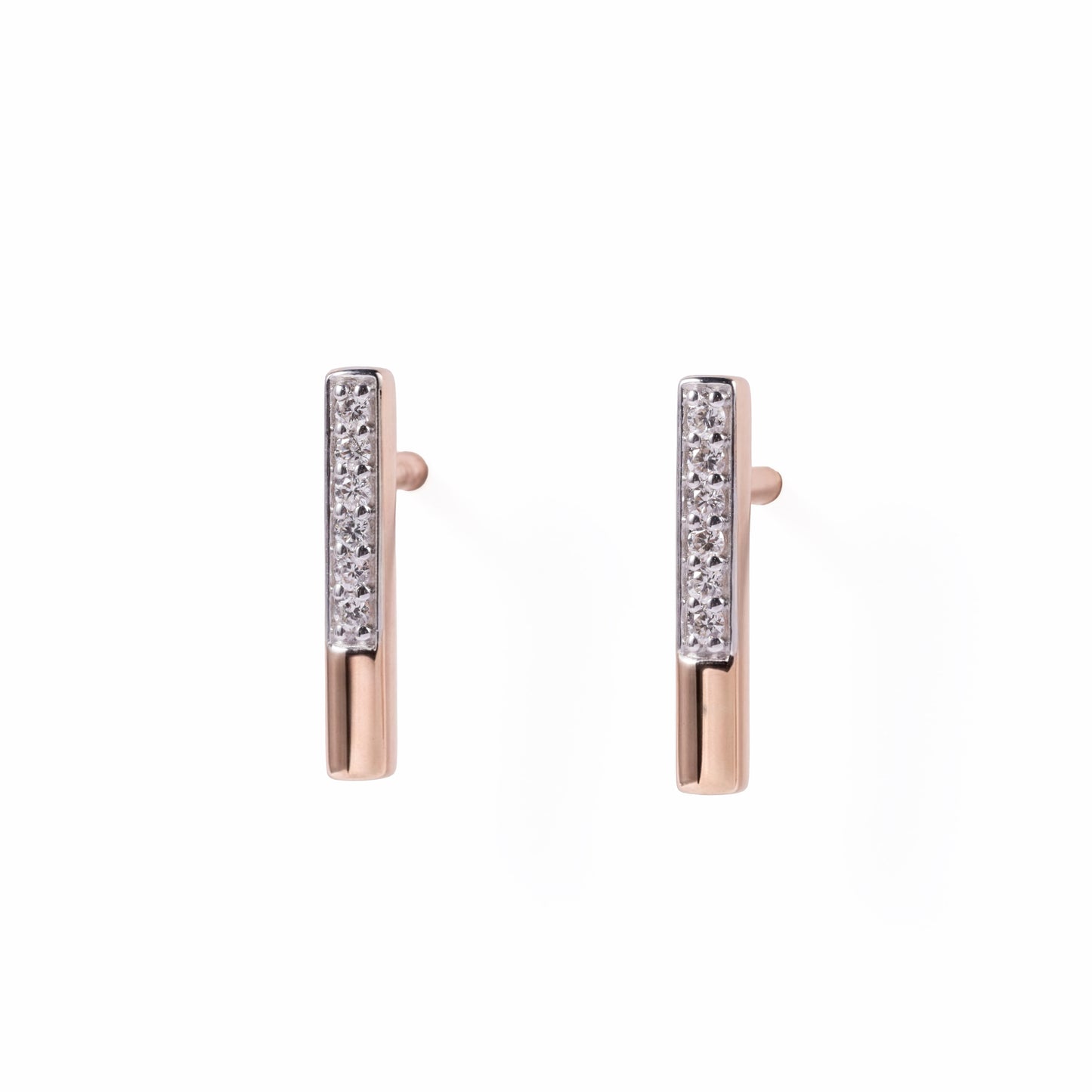 Vertical Bar Pave Earrings