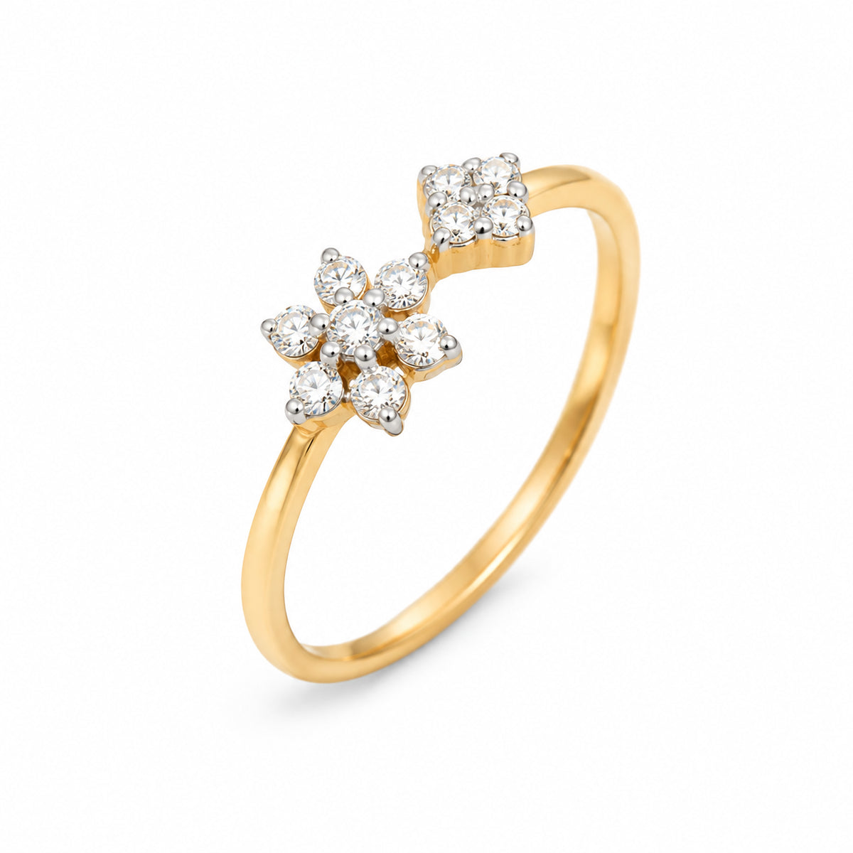 Diamond Flower & Kite Ring