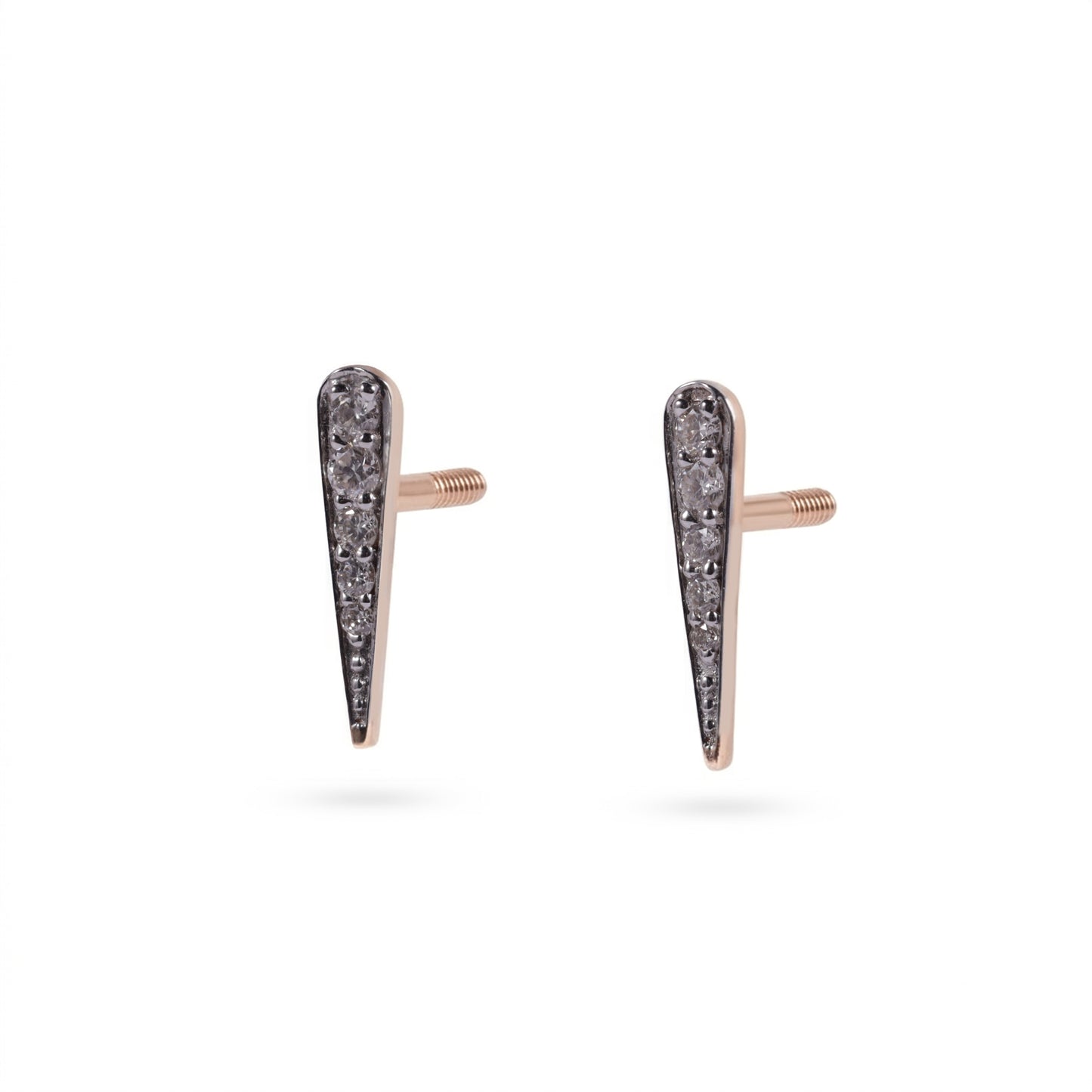 Tapered Spike Diamond Earrings