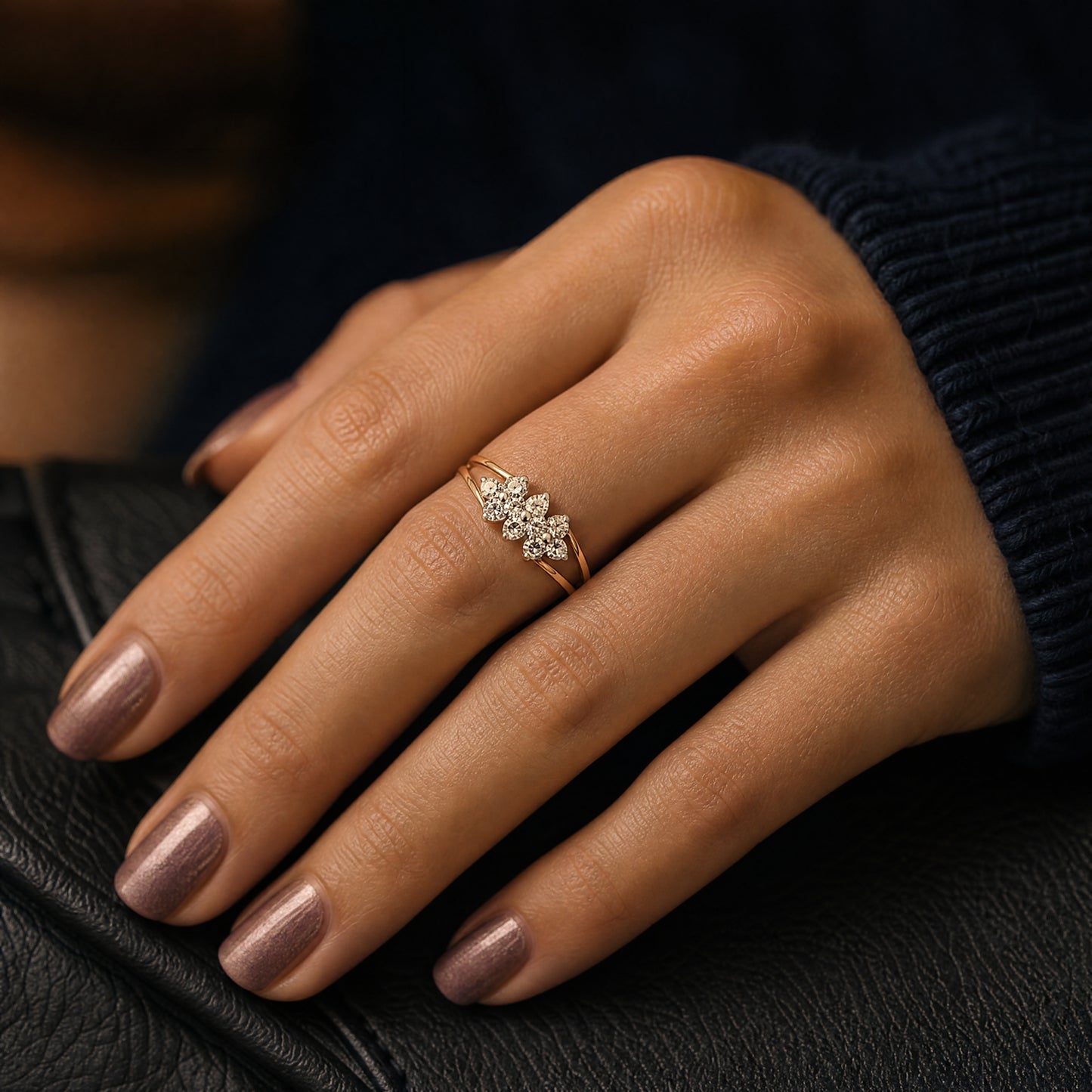 Floral Fancy Prongs Natural Diamonds