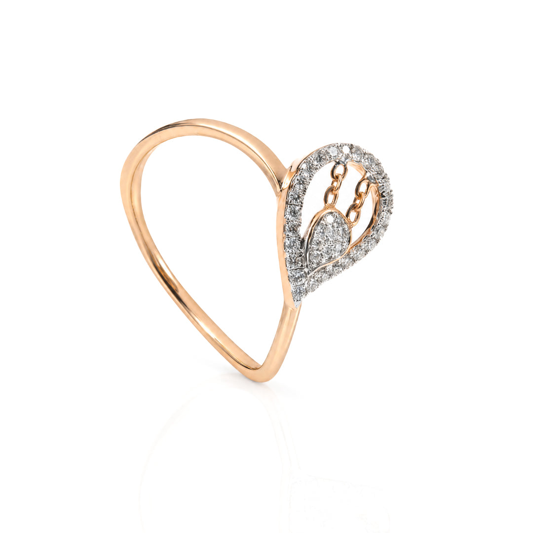 Fancy Pear Cluster Natural Diamond Ring