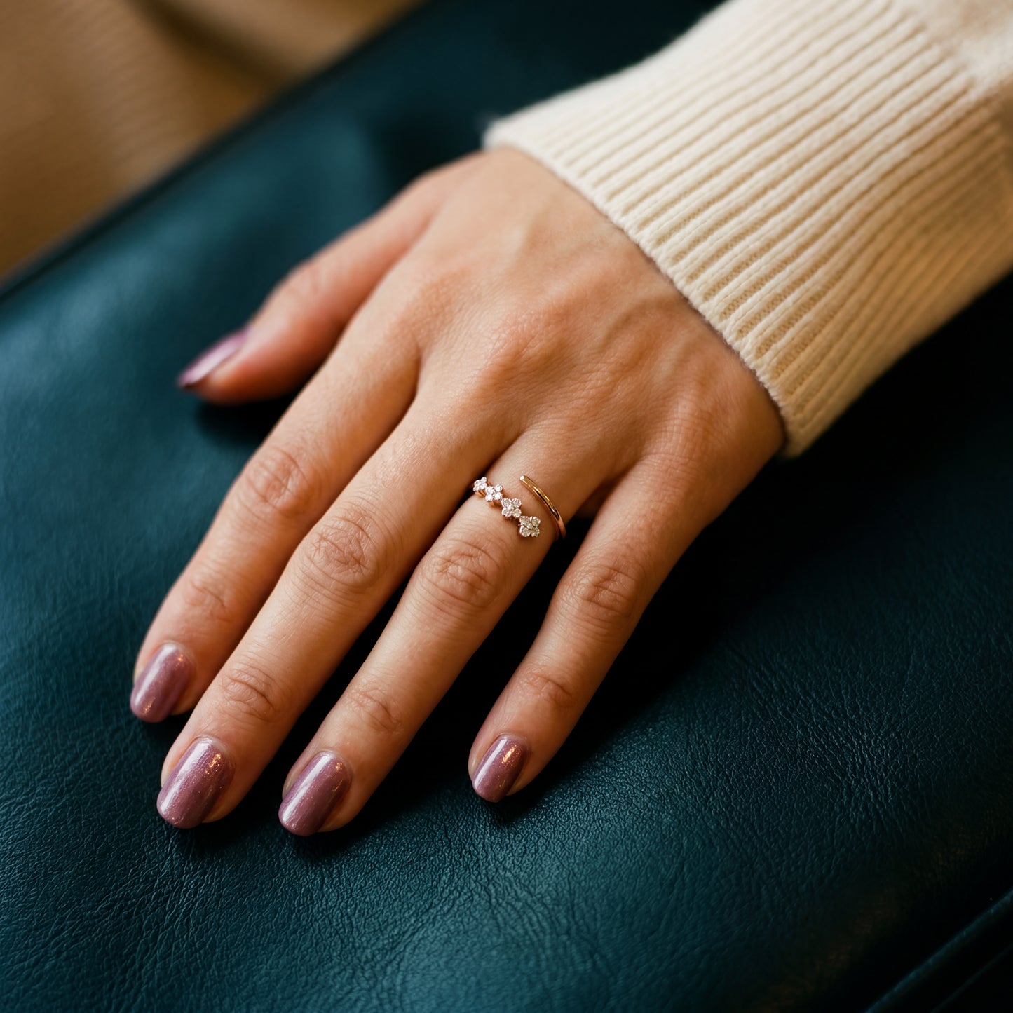 Flora Fancy Shaped Natural Diamond Ring