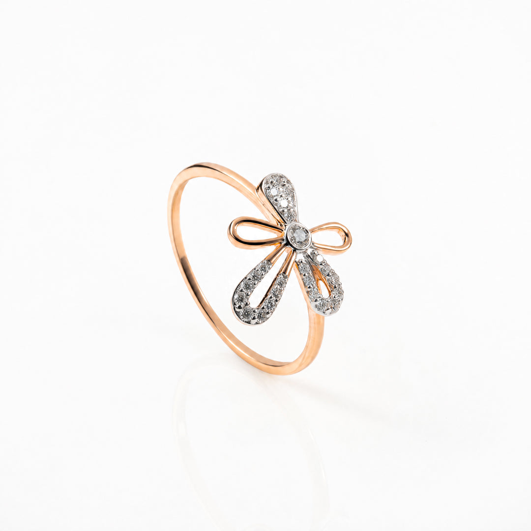 Flower Lace Pave Natural Diamond Ring