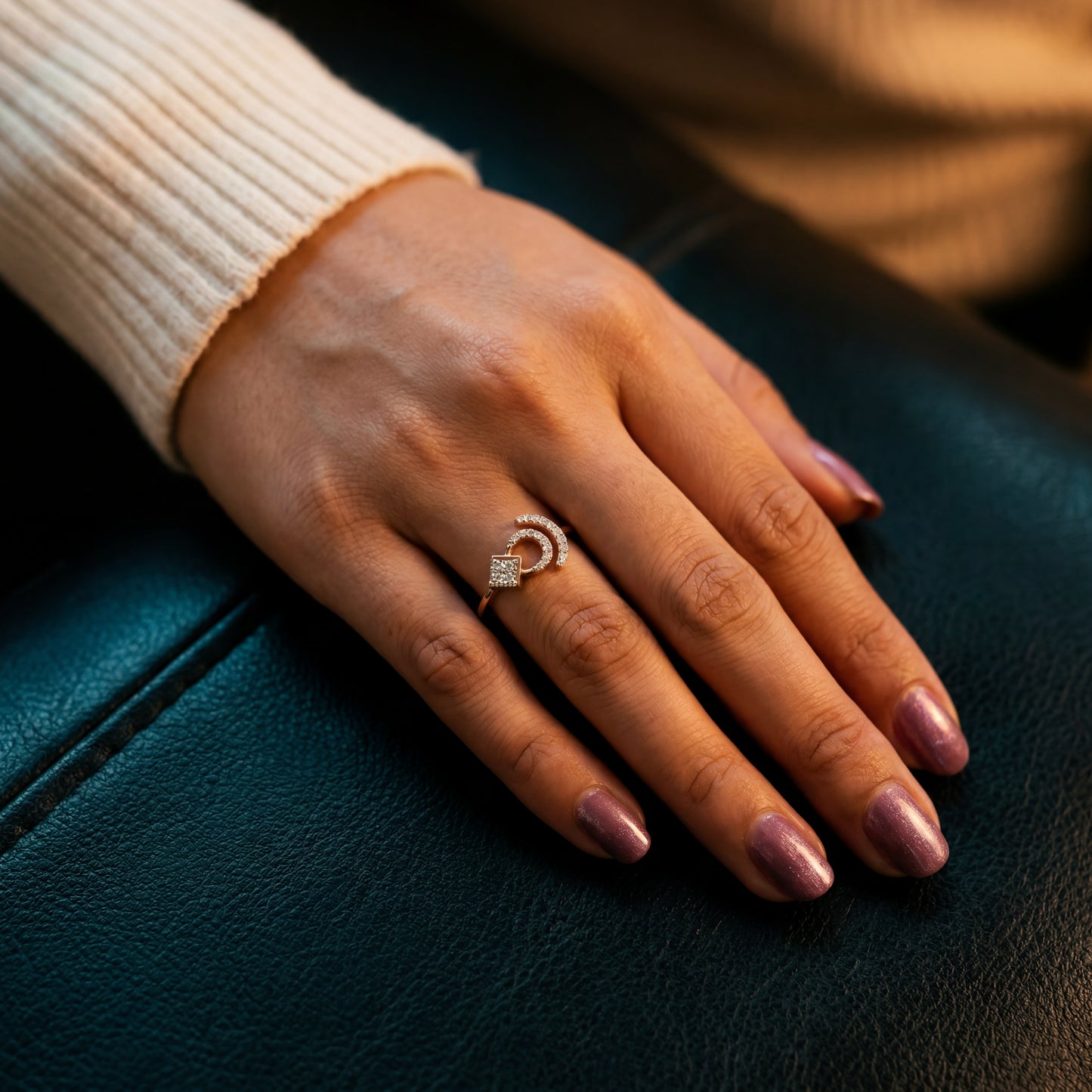 Dainty ring inspired by celestial body