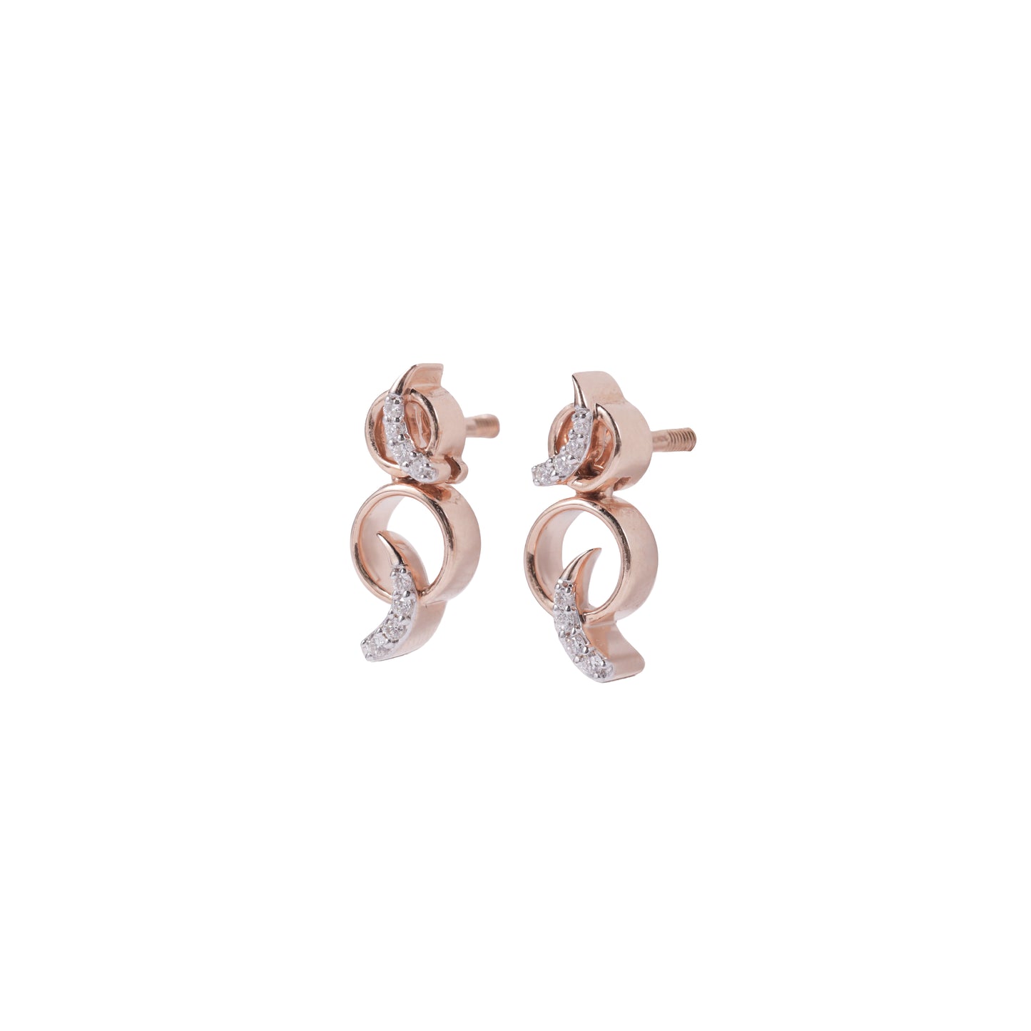 Interlocking Curve Diamond Earrings