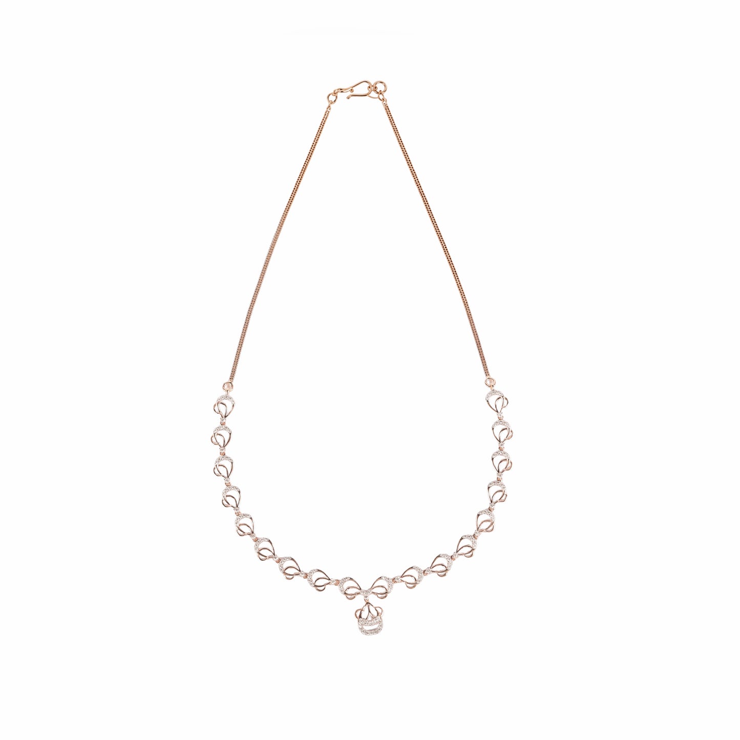 Graduated Rosette Diamond Necklace
