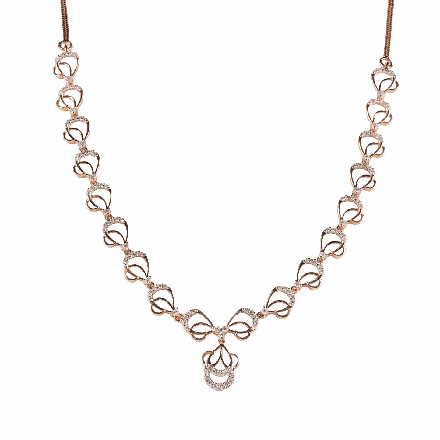 Graduated Rosette Diamond Necklace