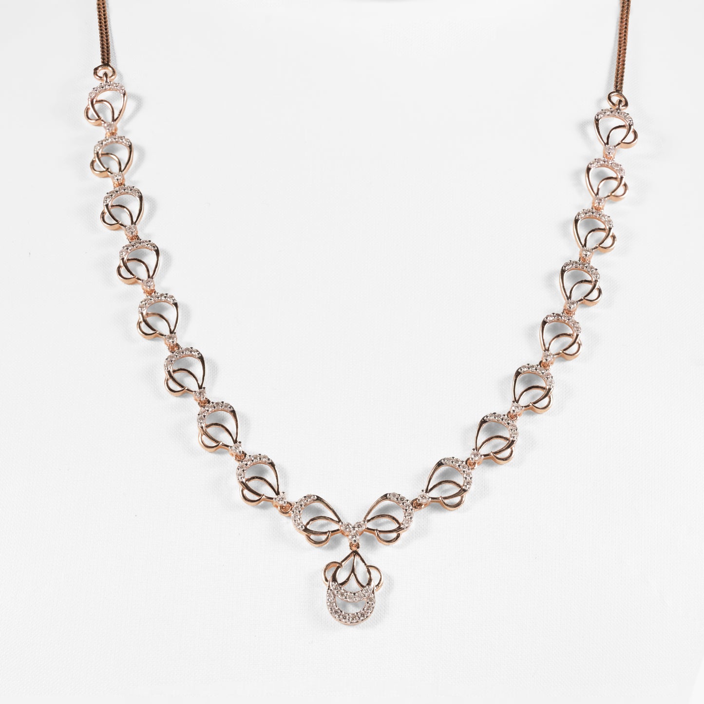 Graduated Rosette Diamond Necklace