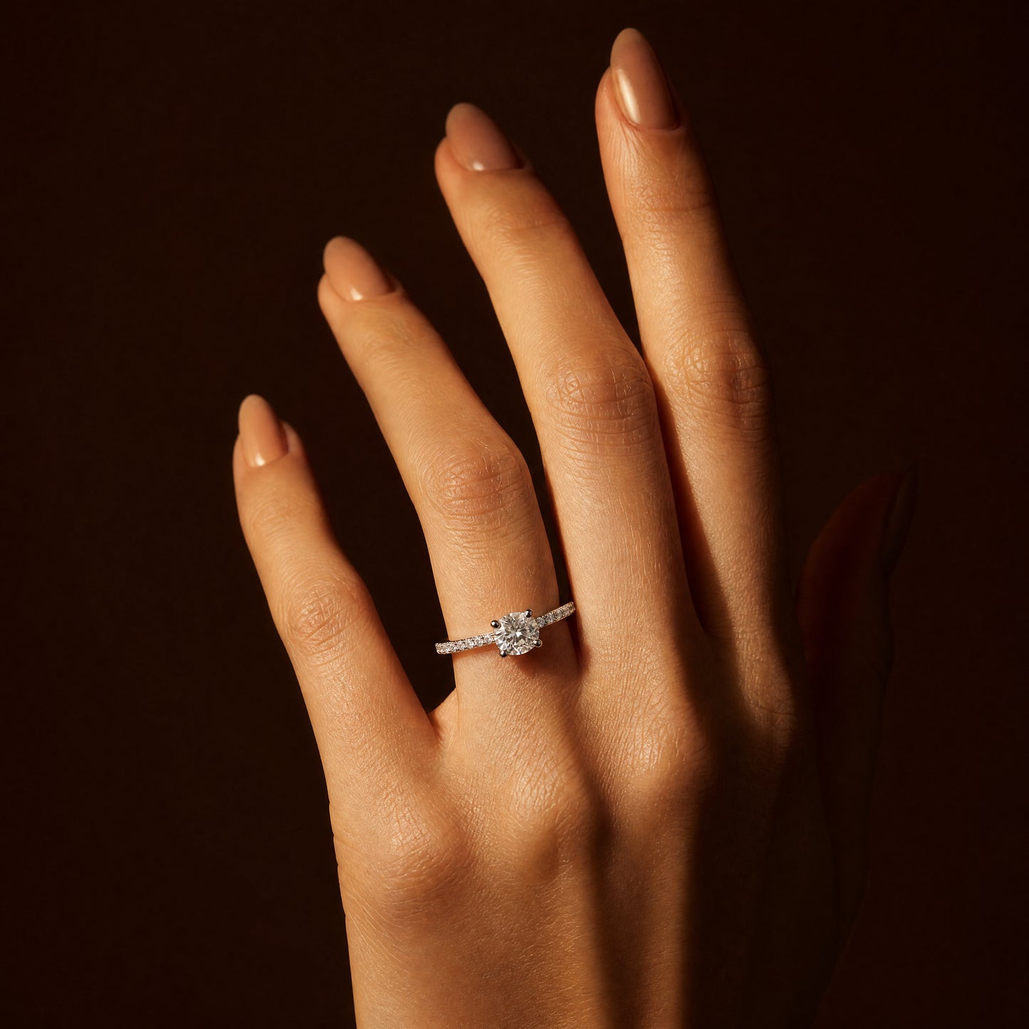 Enagament solitaire Natural Diamond Ring