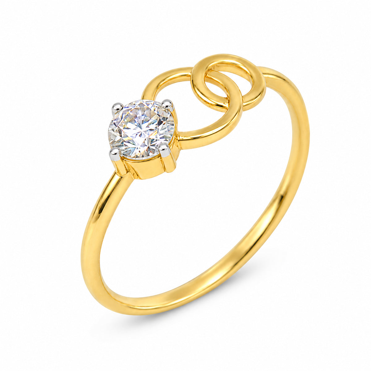 Diamond Interlocking Circle Ring