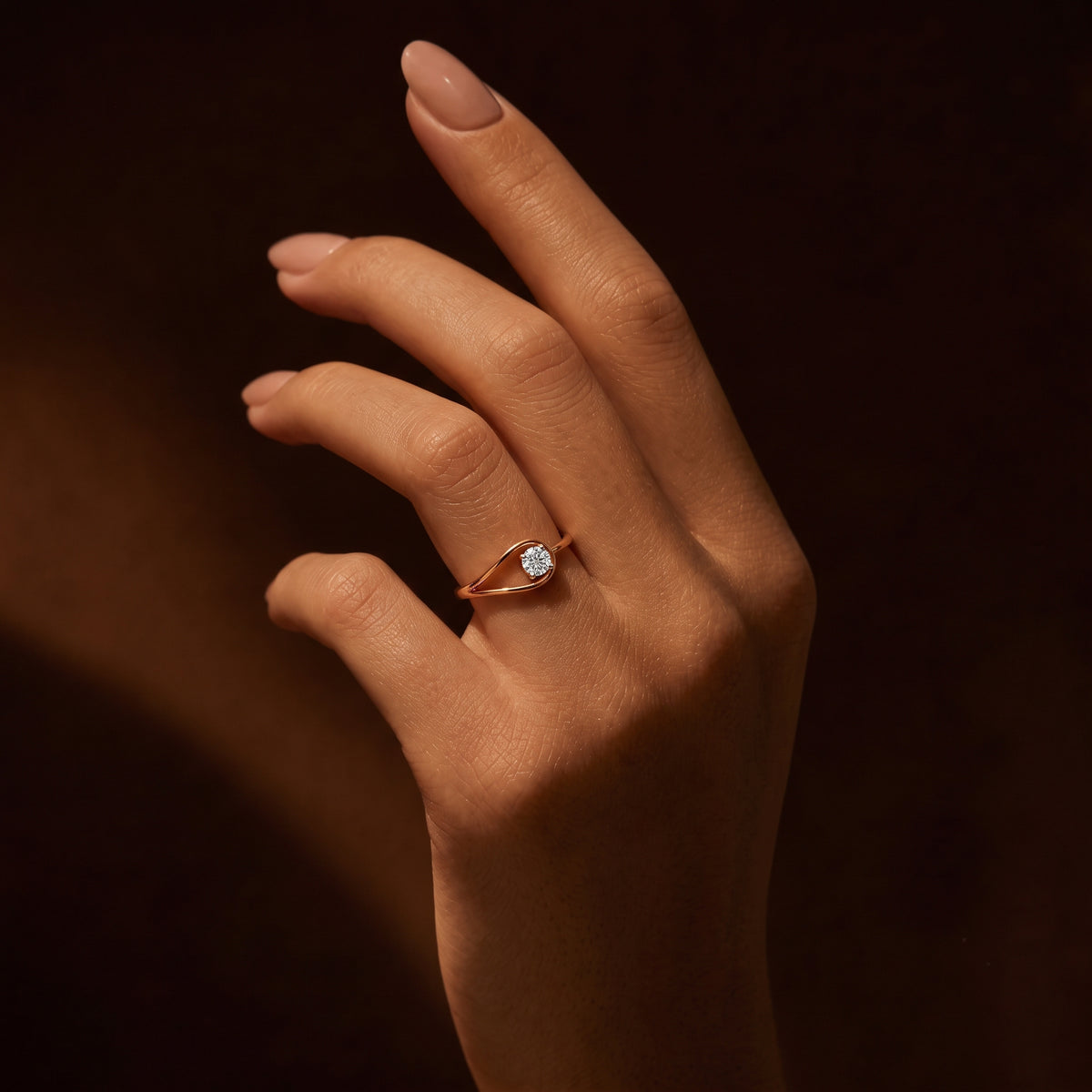 Diamond Open Swirl Ring