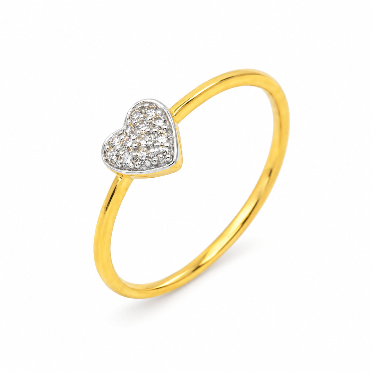 Pavé Diamond Heart Ring