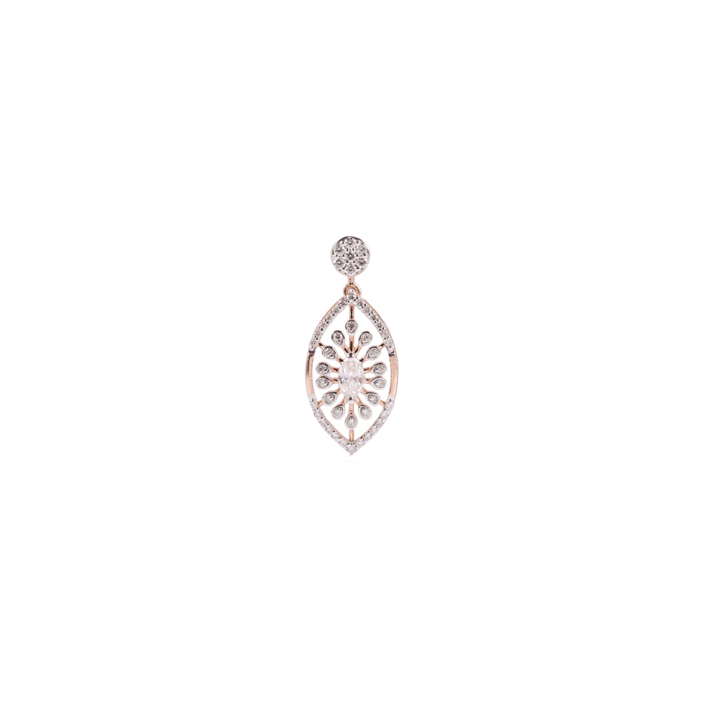 Teardrop Floral Diamond Earrings