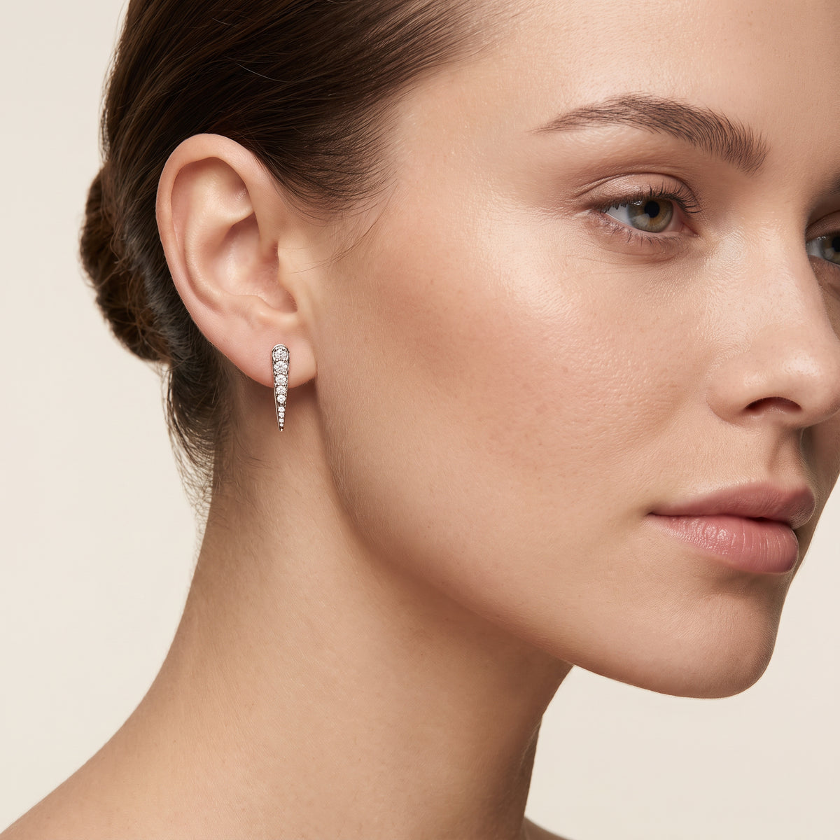 Tapered Spike Diamond Earrings