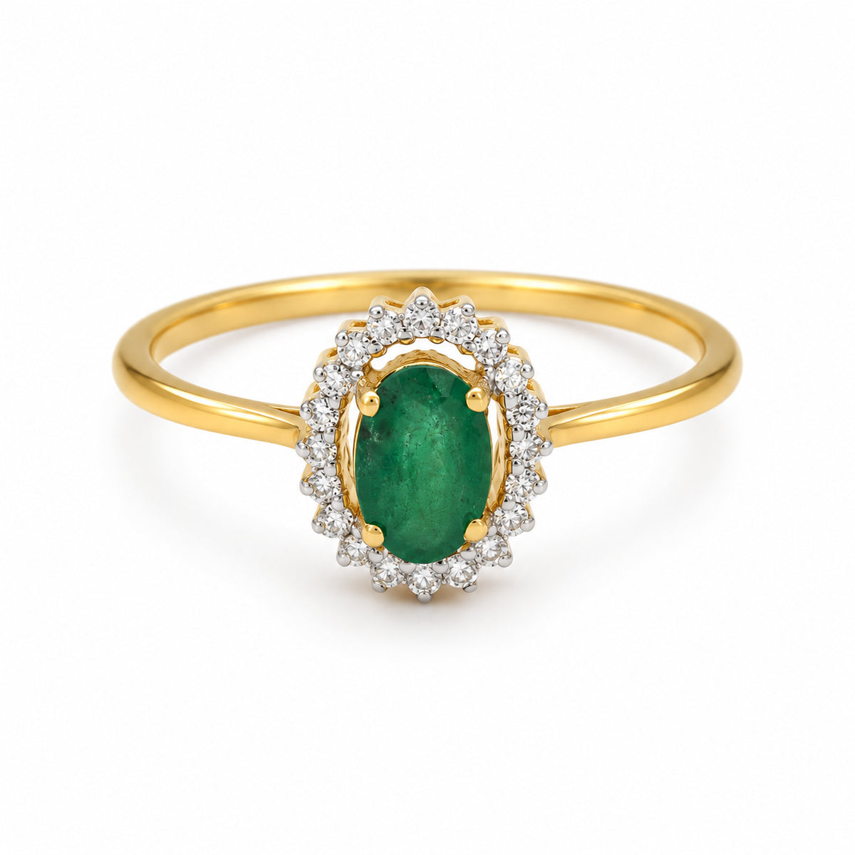 Oval Emerald Halo Ring