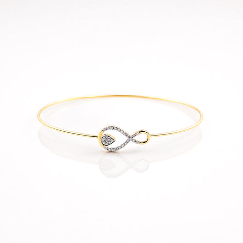 Load image 1 in gallery view. Infinity Teardrop Diamond Bangle