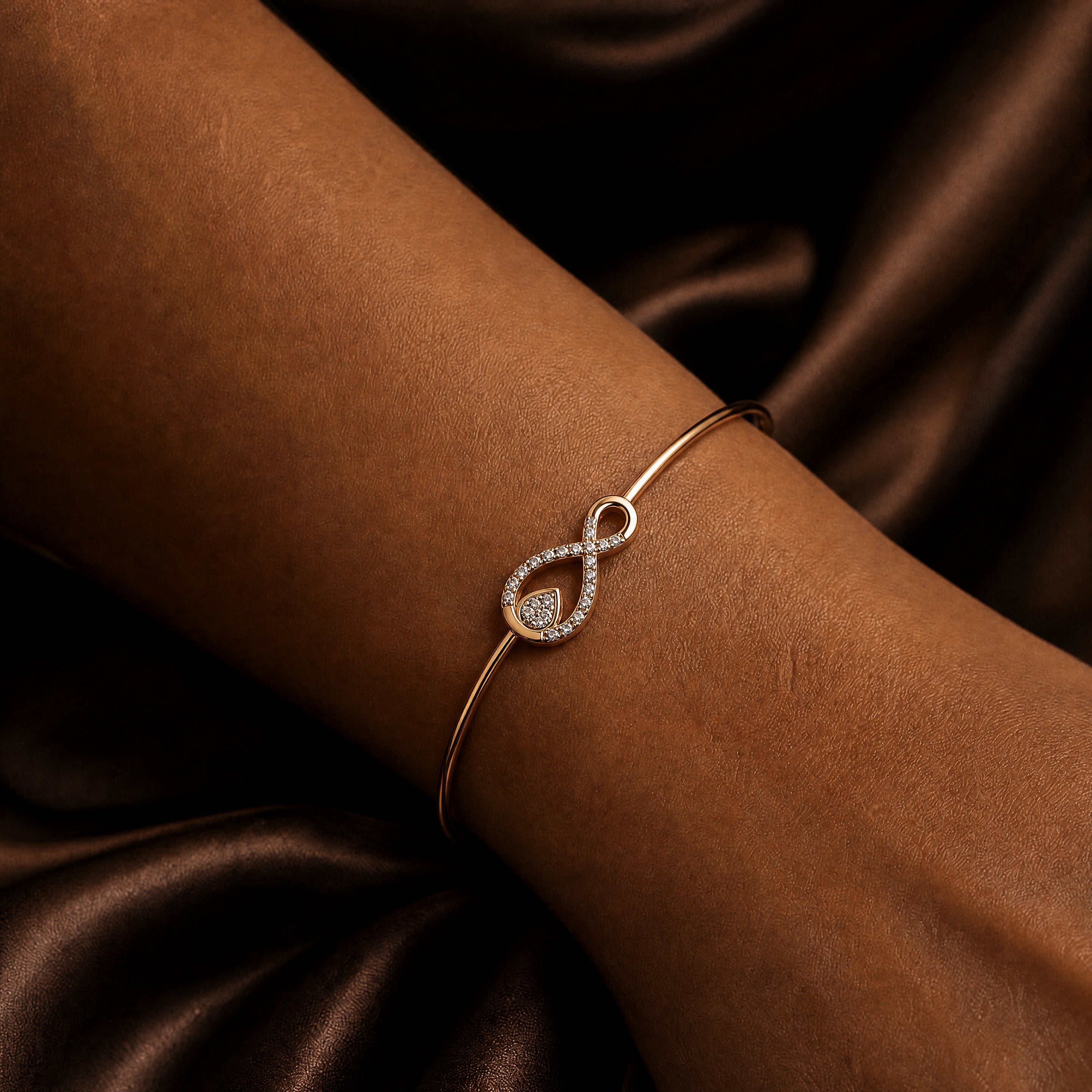 Infinity Teardrop Diamond Bangle