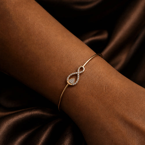 Load image 1 in gallery view. Infinity Teardrop Diamond Bangle