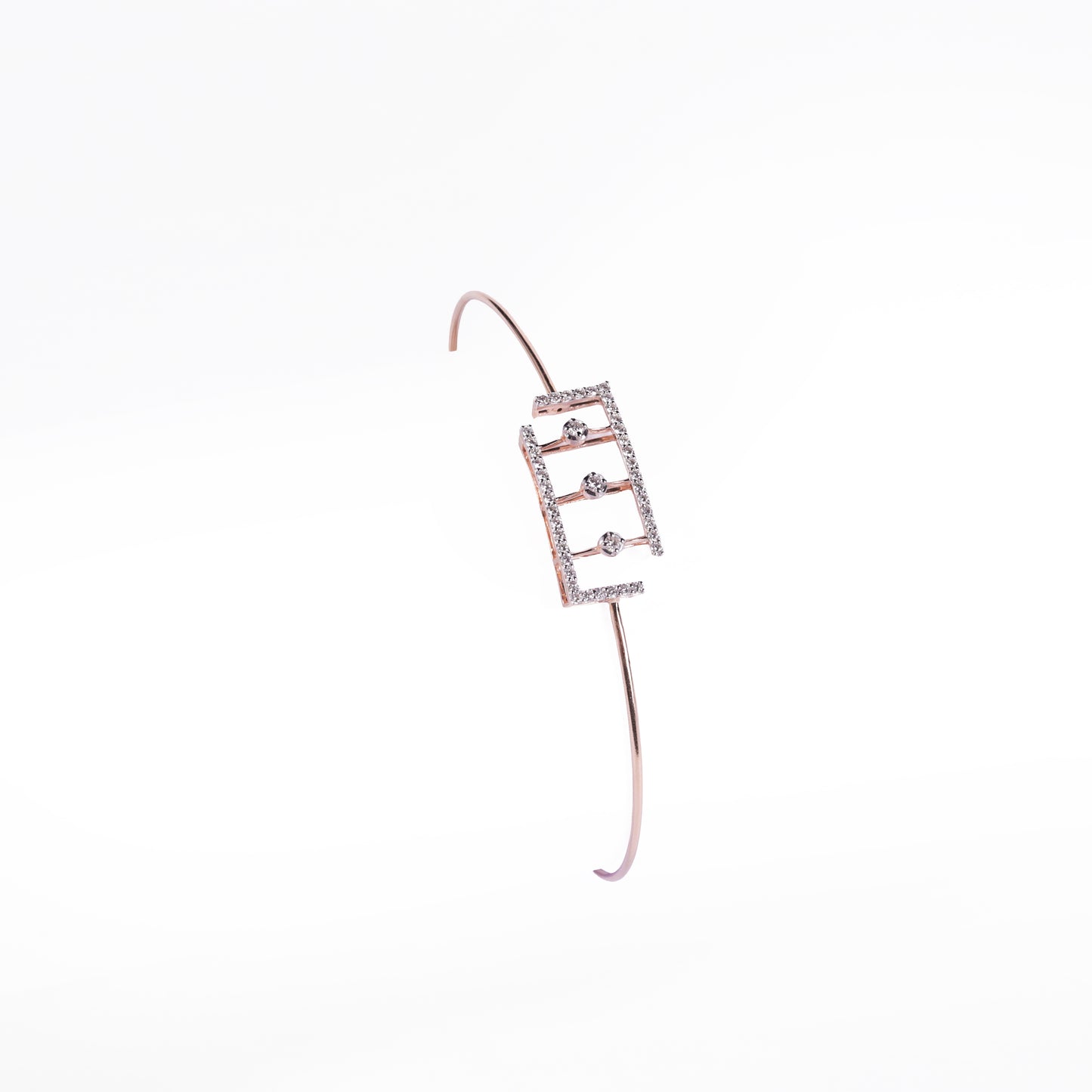 Block Pave Diamond Bangle