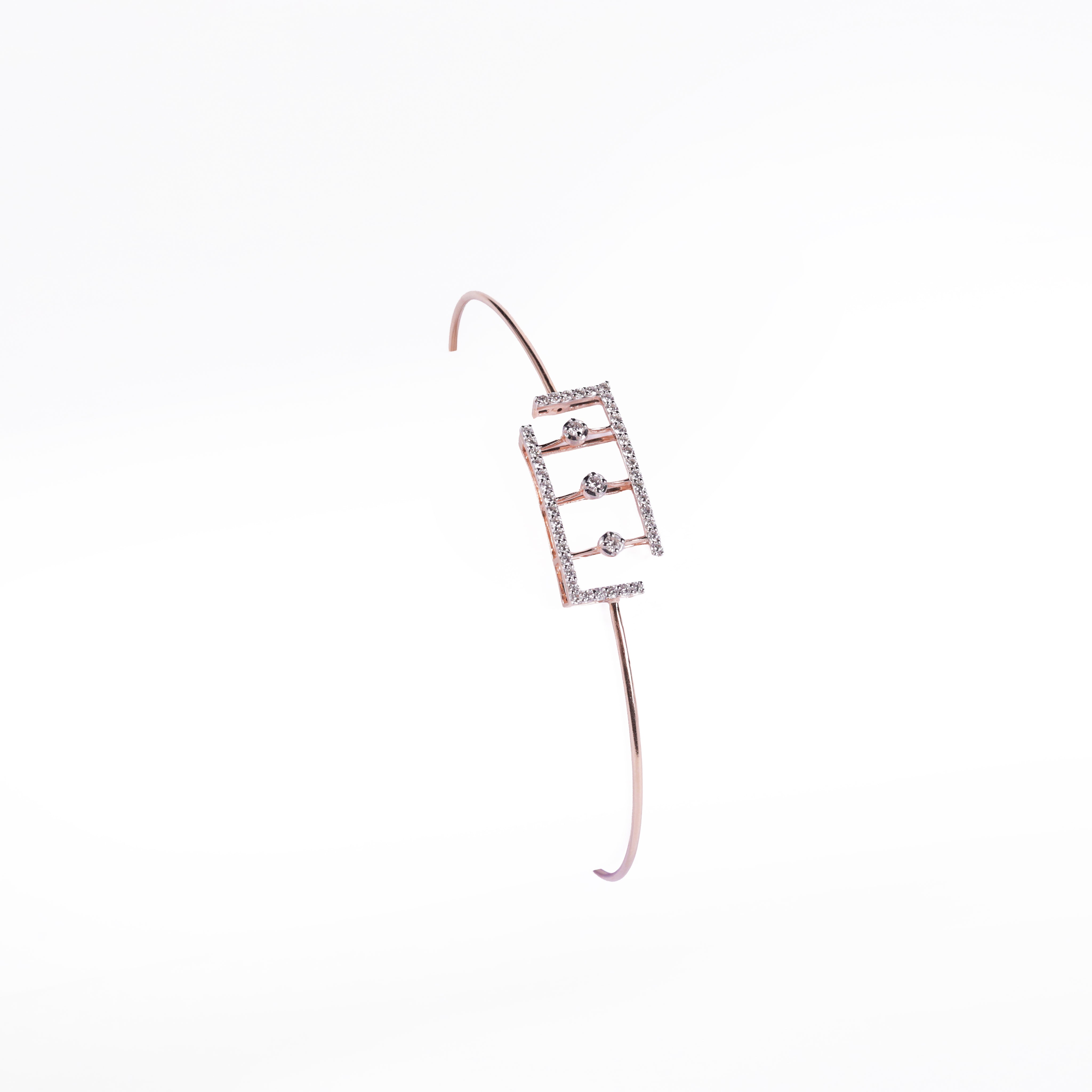 Block Pave Diamond Bangle