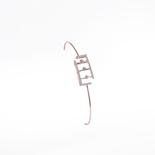 Load image 1 in gallery view. Block Pave Diamond Bangle
