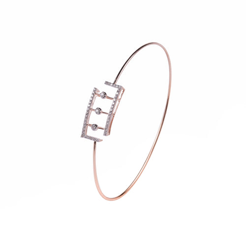 Load image 1 in gallery view. Block Pave Diamond Bangle