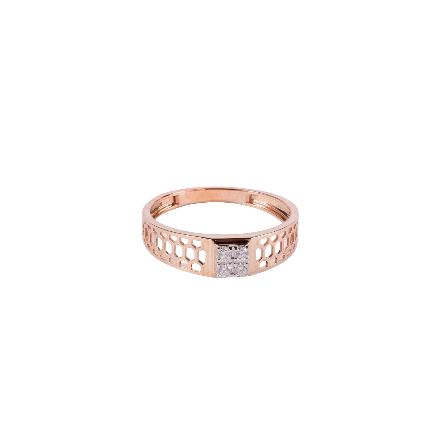 Chevron Band Natural Diamond Ring