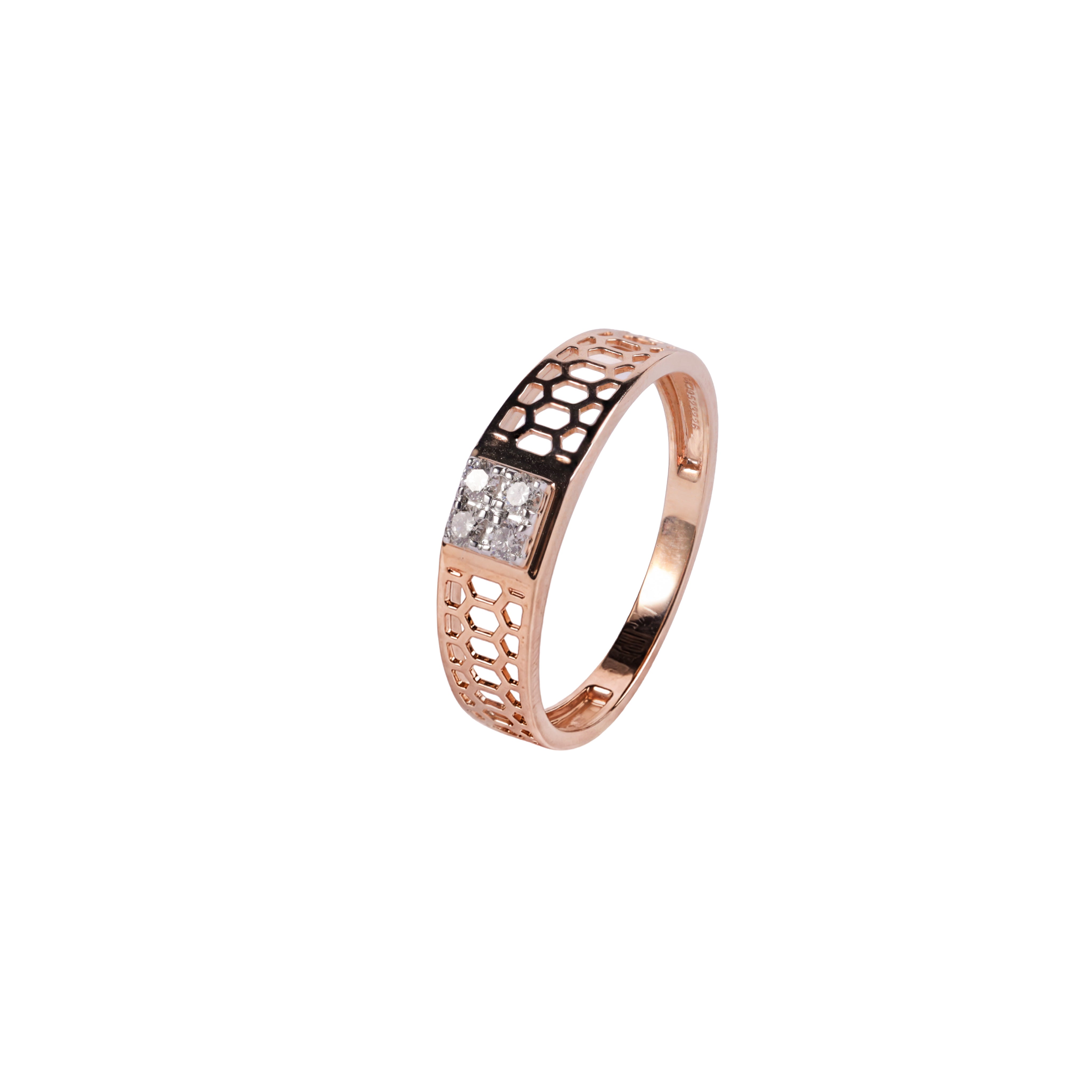 Chevron Band Natural Diamond Ring