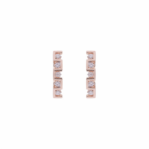 Load image 1 in gallery view. Layered Bar Diamond Earrings