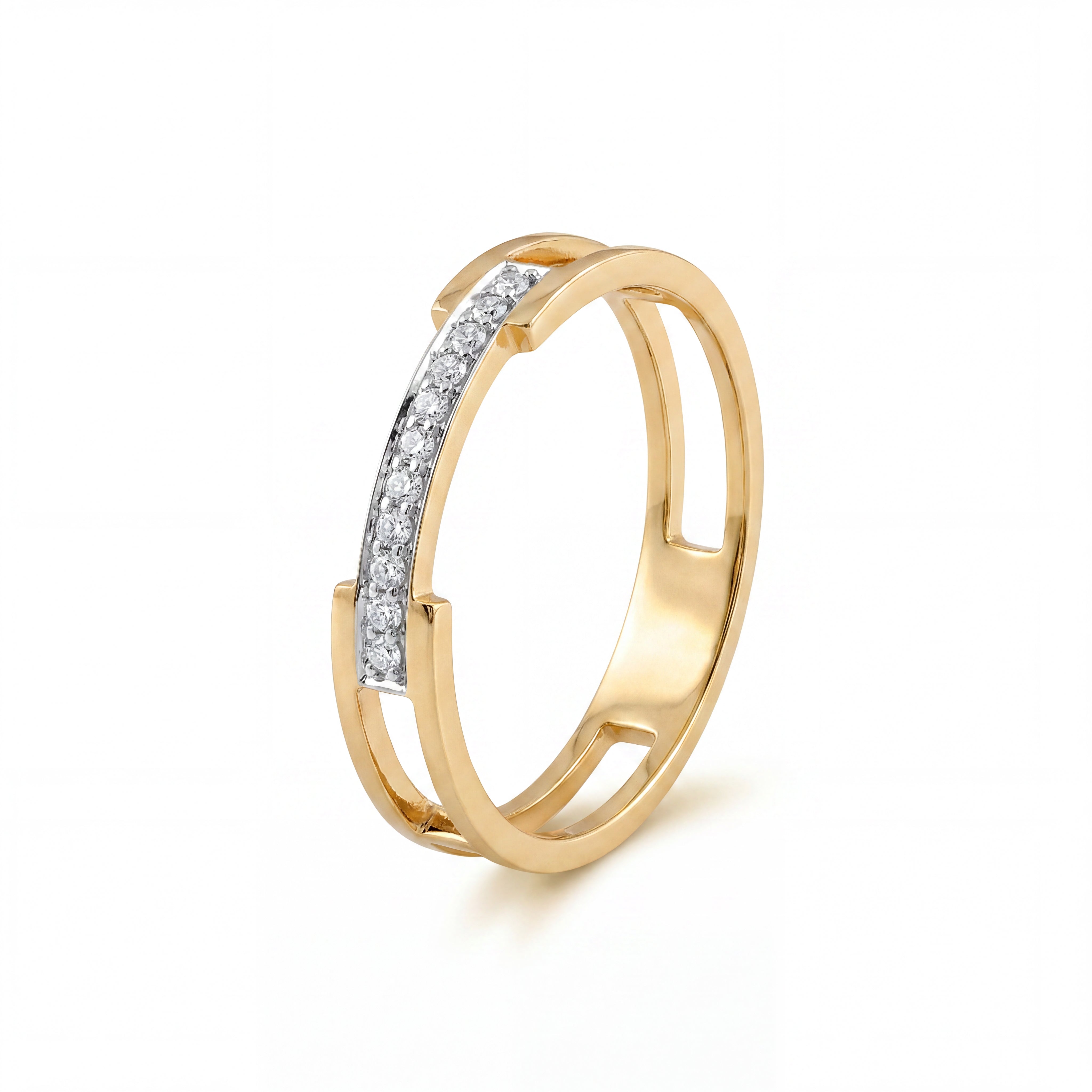 Double Edge Diamond Ring