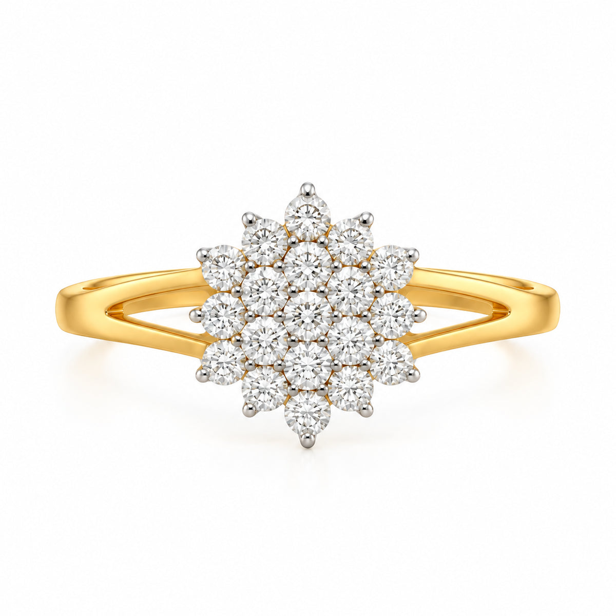 Diamond Floral Cluster Ring