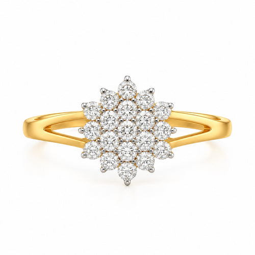 Load image 1 in gallery view. Diamond Floral Cluster Ring
