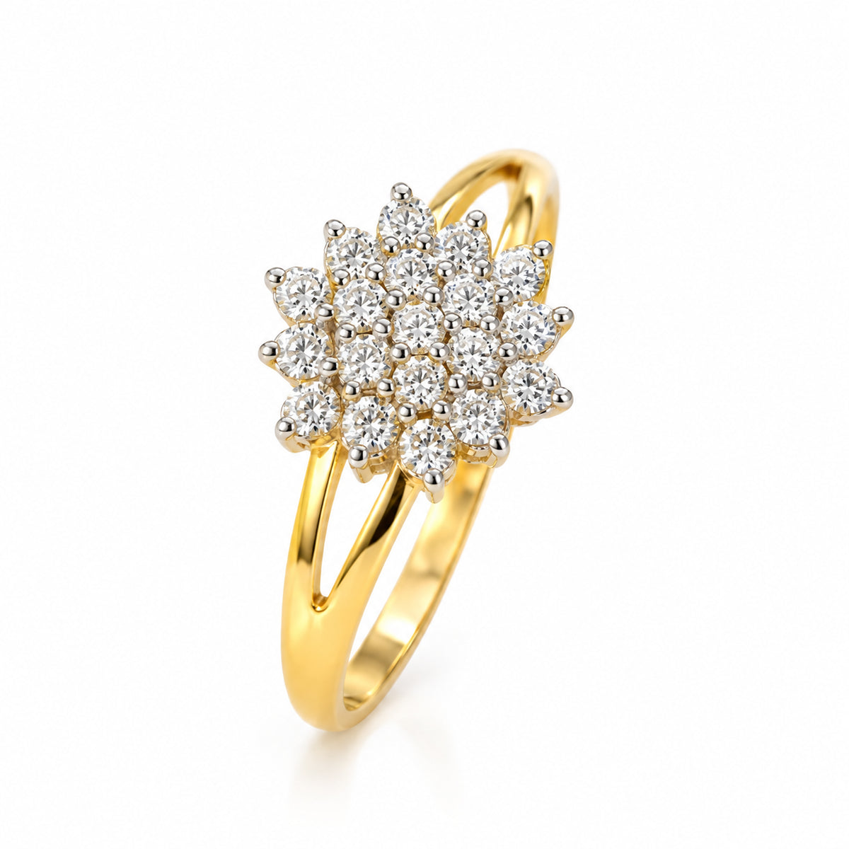Diamond Floral Cluster Ring