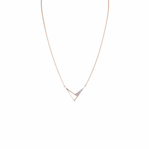 Load image 1 in gallery view. Open Triangle Pendant Necklace