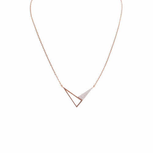 Load image 1 in gallery view. Open Triangle Pendant Necklace