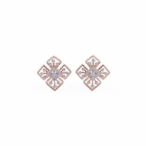 Load image 1 in gallery view. Clover Cutout Diamond Earrings