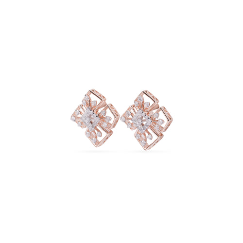 Load image 1 in gallery view. Clover Cutout Diamond Earrings