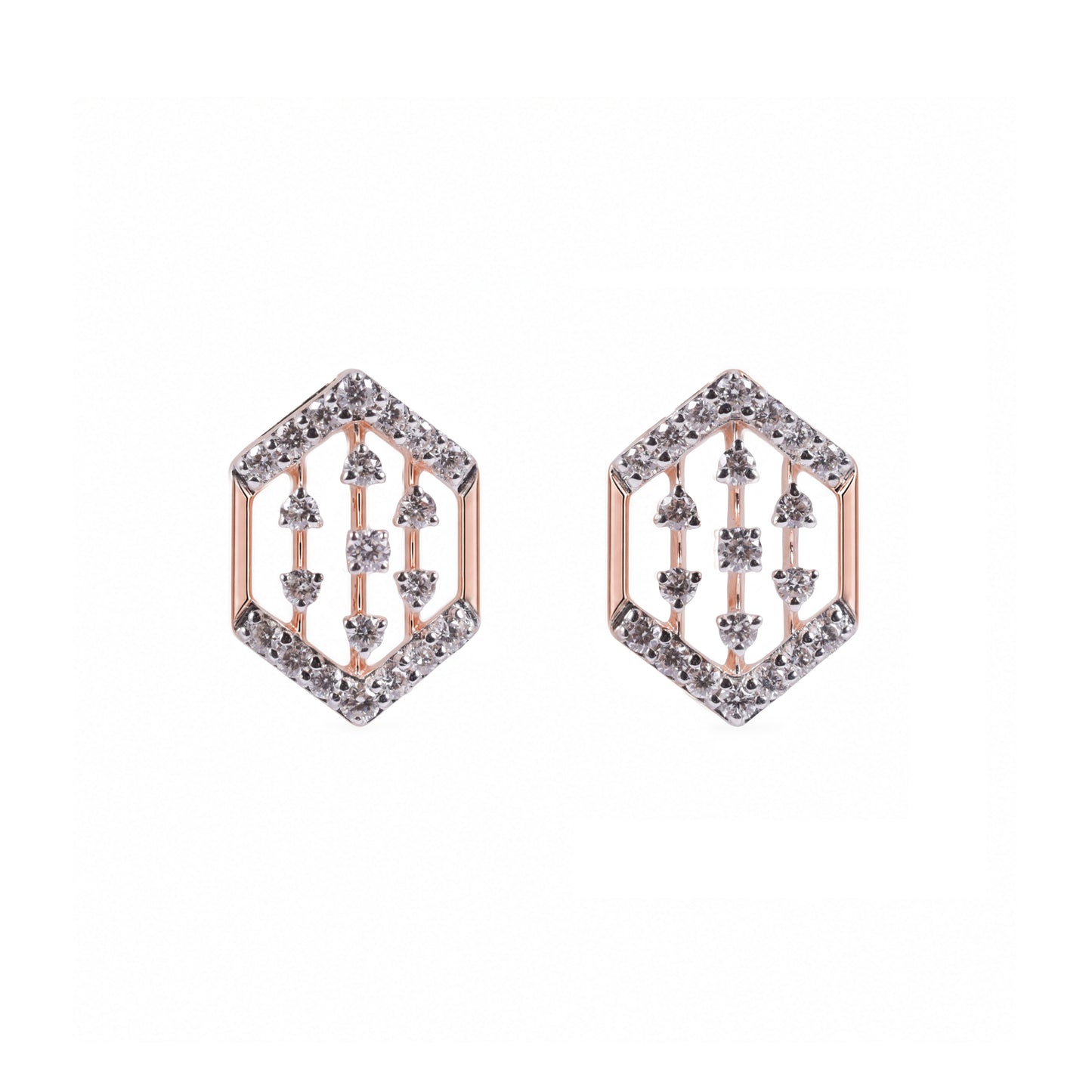 Hexagon Frame Drop Earrings