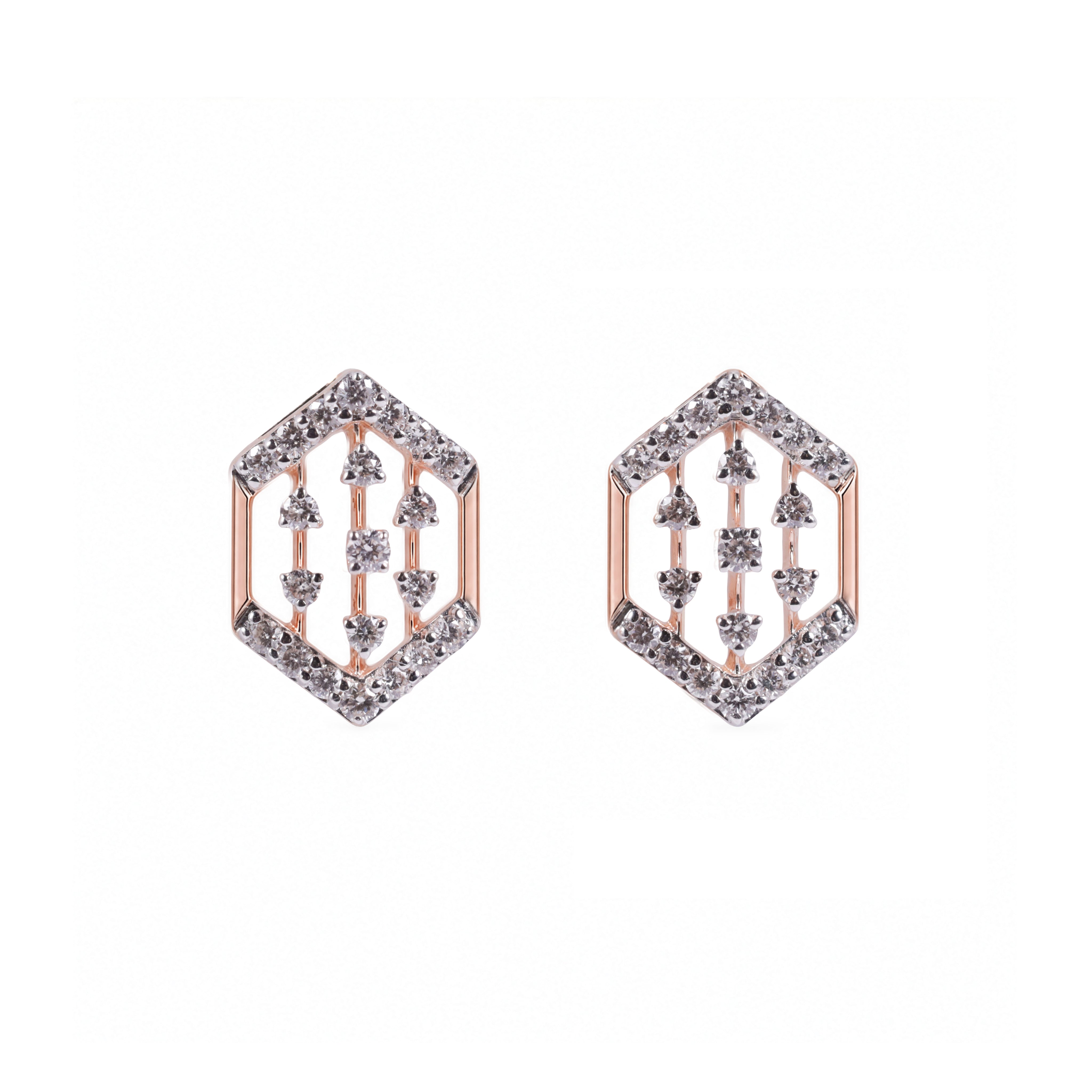 Hexagon Frame Drop Earrings