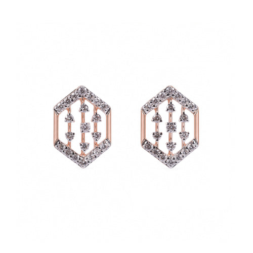 Load image 1 in gallery view. Hexagon Frame Drop Earrings