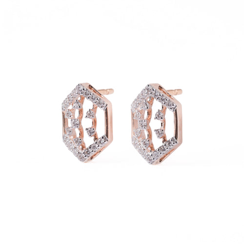 Load image 1 in gallery view. Hexagon Frame Drop Earrings