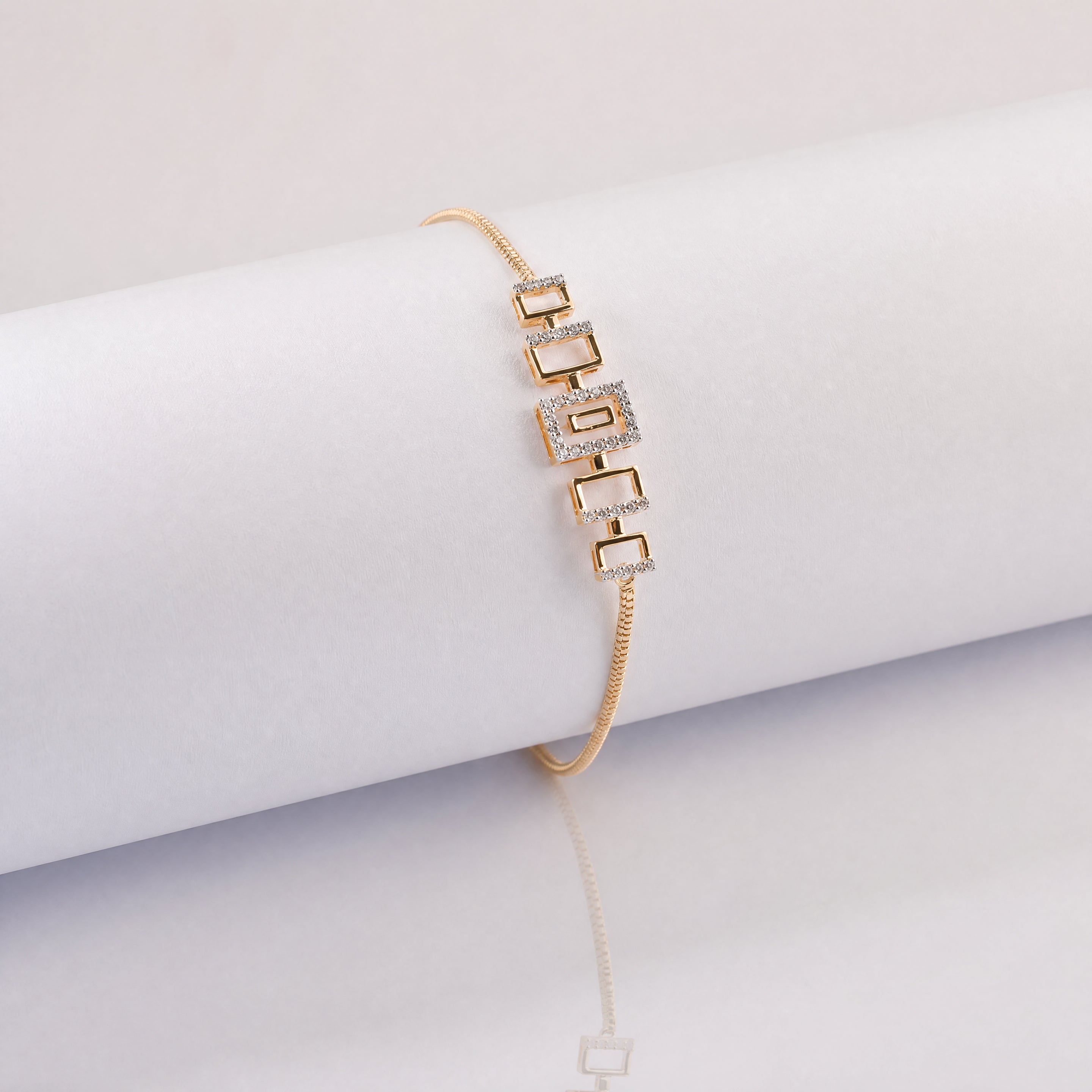 Rectangular Link Diamond Bracelet