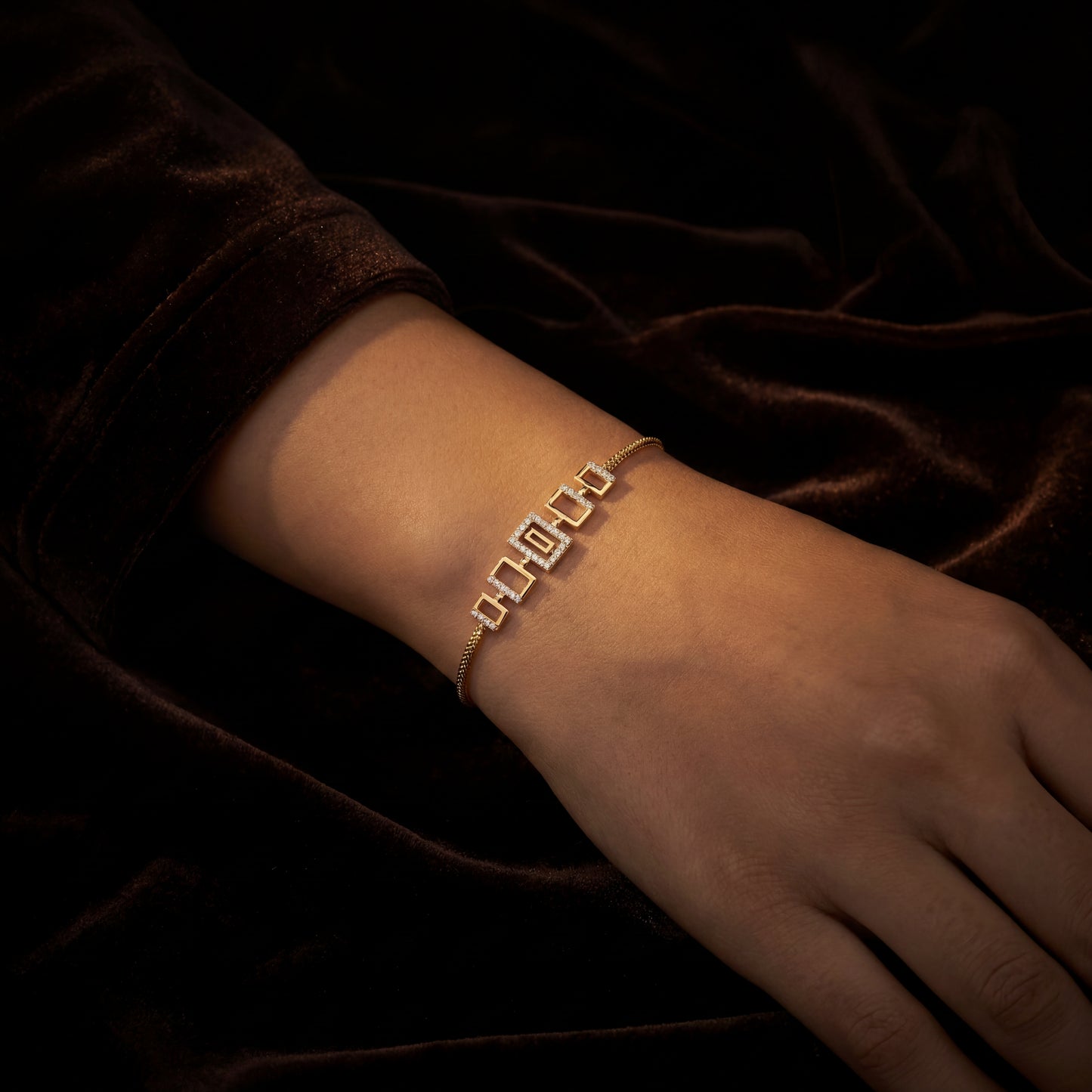Rectangular Link Diamond Bracelet