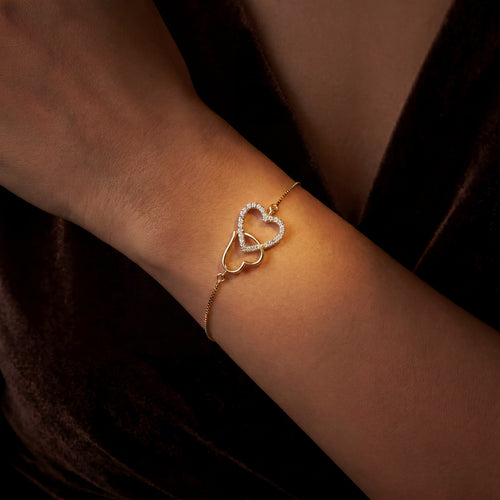Load image 1 in gallery view. Heart & Infinity Diamond Bracelet