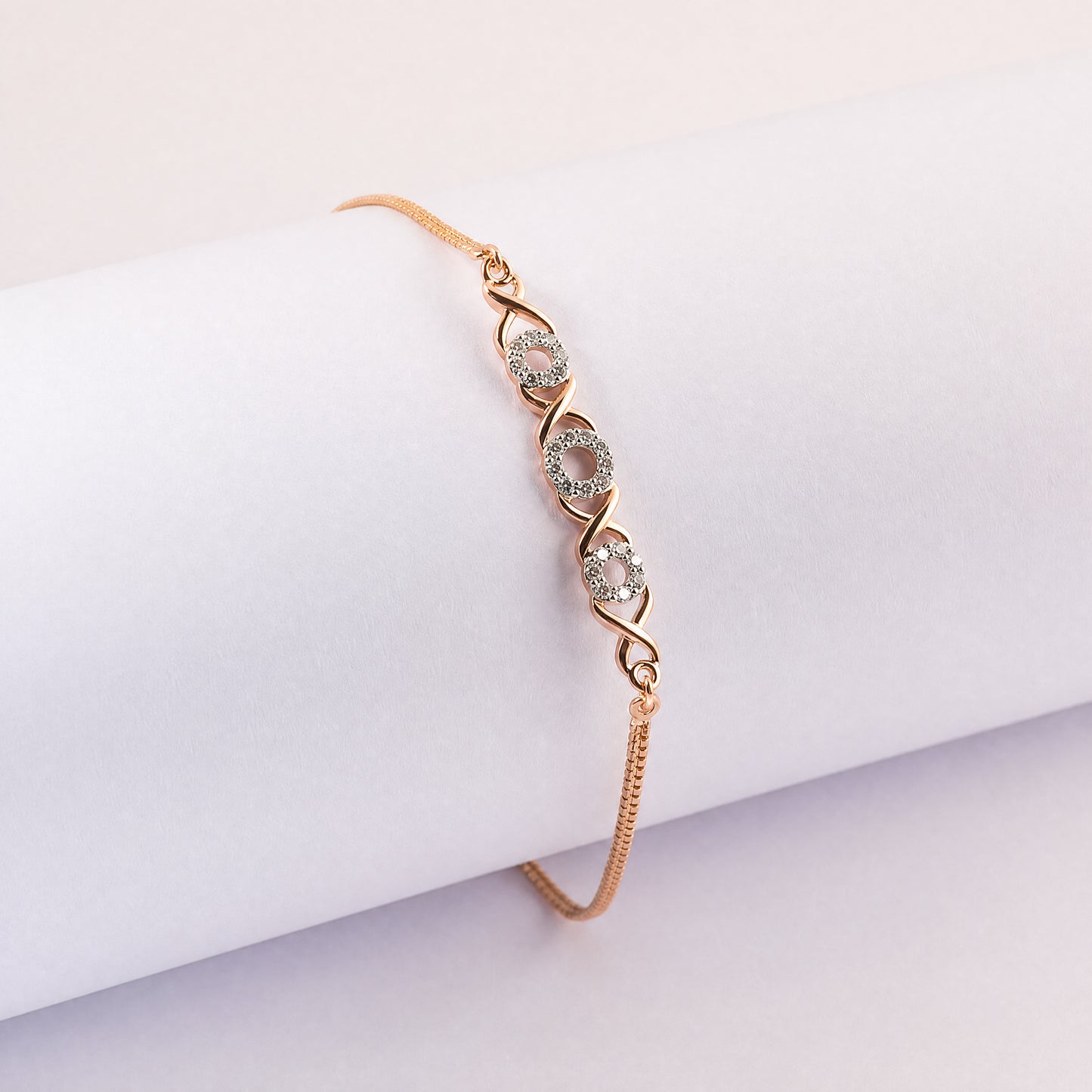Triple Stone Infinity Bracelet